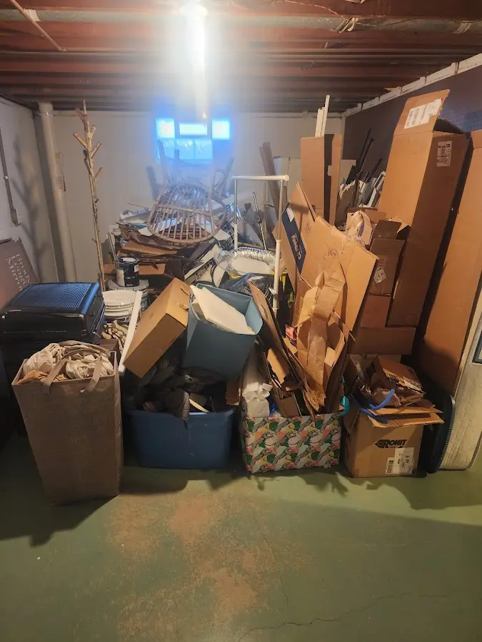 Roll-off dumpster container at job site for 6 Yard Dumpster Rental in Jennings Lodge